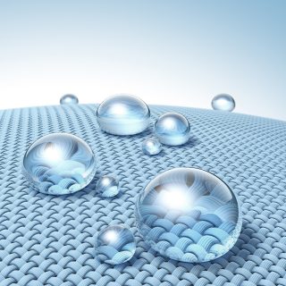 Stock Illustration: Fotolia_44304829_X.jpg photo real water droplets on woven surface