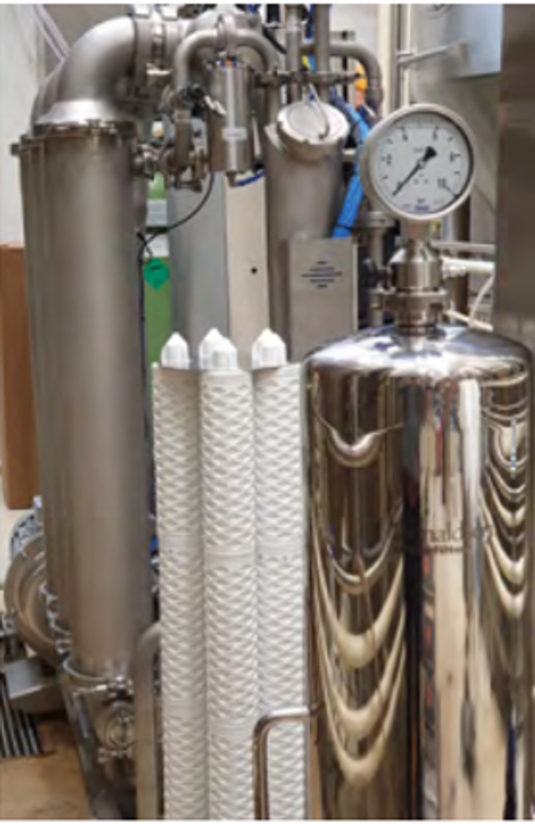 PF-EG sanitary filter housings and LifeTec™ liquid filters in the test phase at Tornion Panimo OY.