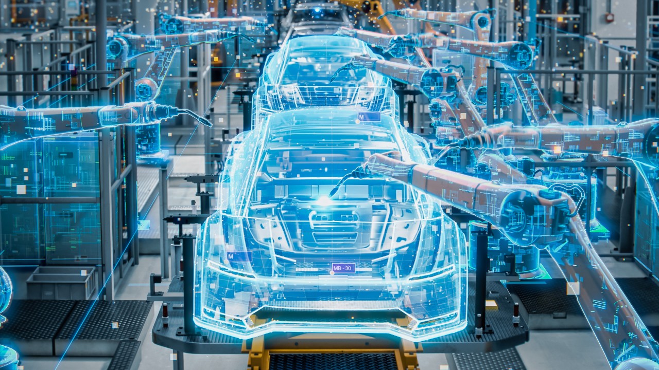 Transparent Cars on Assembly Line
